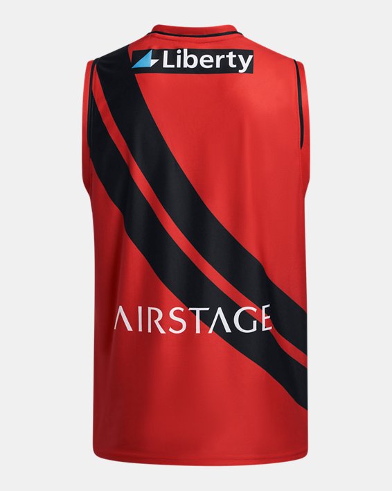 Men's UA EFC AFL Replica Sleeveless Guernsey in Red image number 3